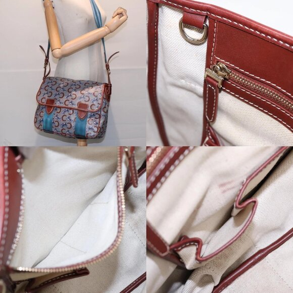 CELINE C Sulky Shoulder Bag PVC Gray Brown gold Auth 92150 - Picture 16 of 16